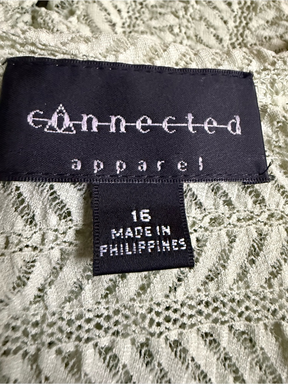 🌿 Connected Apparel Seafoam Crochet Lace Bolero Shrug Size 16 | Fits like 12 🌿 - Picture 4 of 6